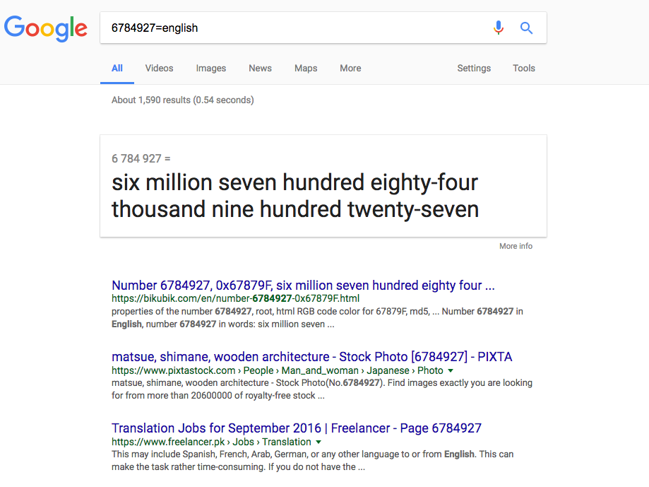 google-numbers