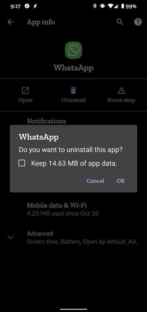 whatsapp uchovanie údajov