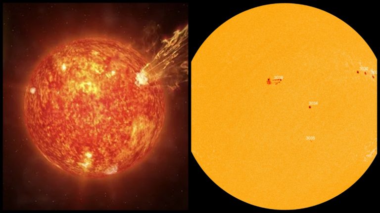 Gigantická škvrna na Slnku zdvojnásobila svoju veľkosť v priebehu 24 hodín. Je otočená priamo k Zemi