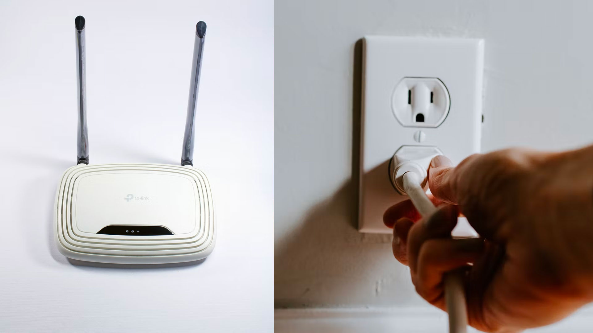 Wi-Fi router a elektrická zásuvka