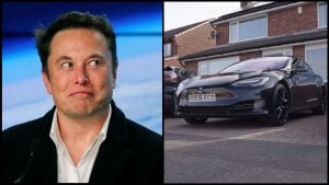Musk a zaparkovaná Tesla Model S