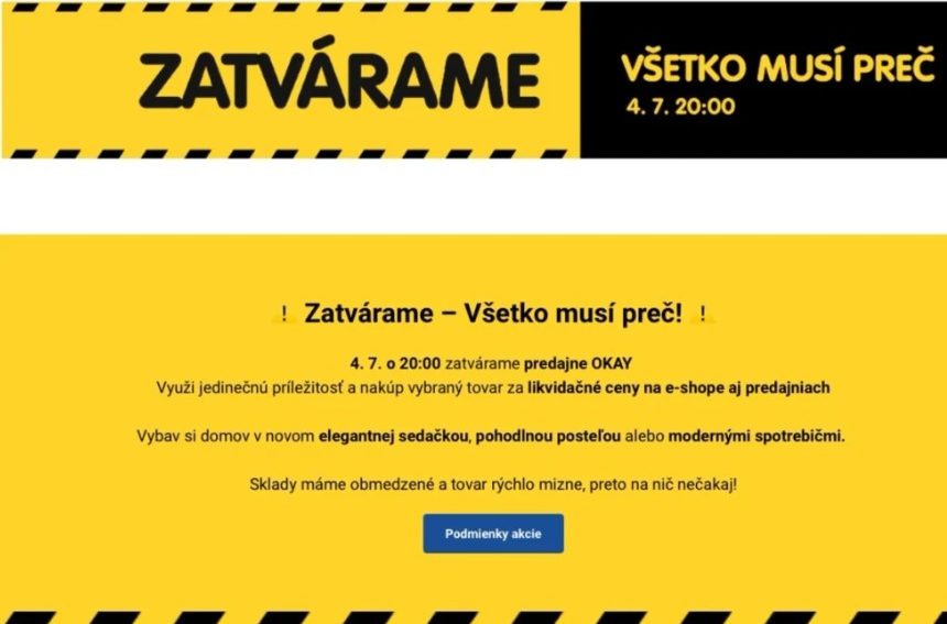 Okay elektro zatvára