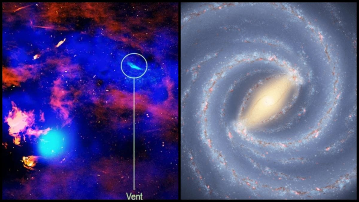 gigantické bubliny v strede galaxie