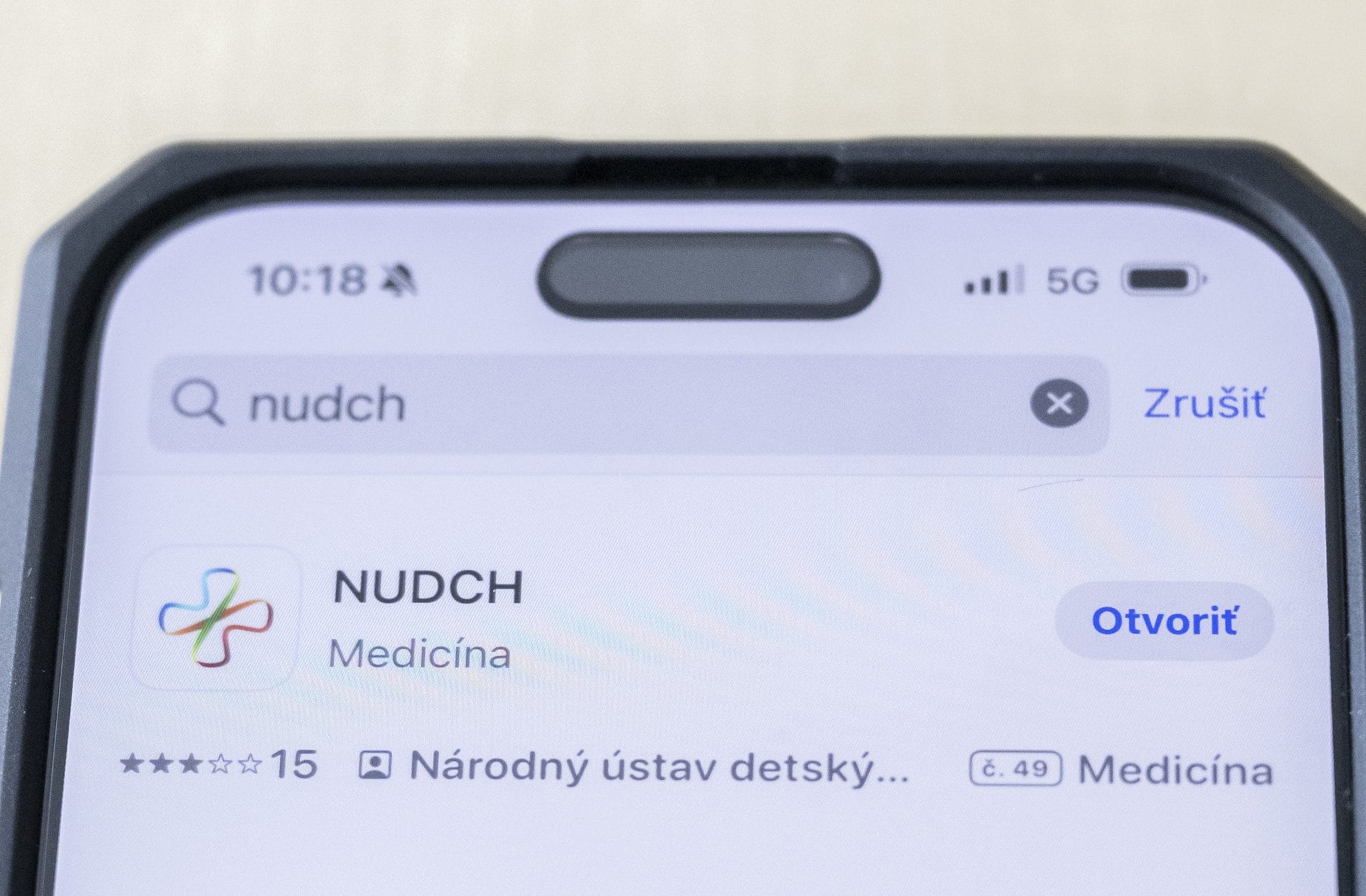 NUDCH, aplikácia, telefon