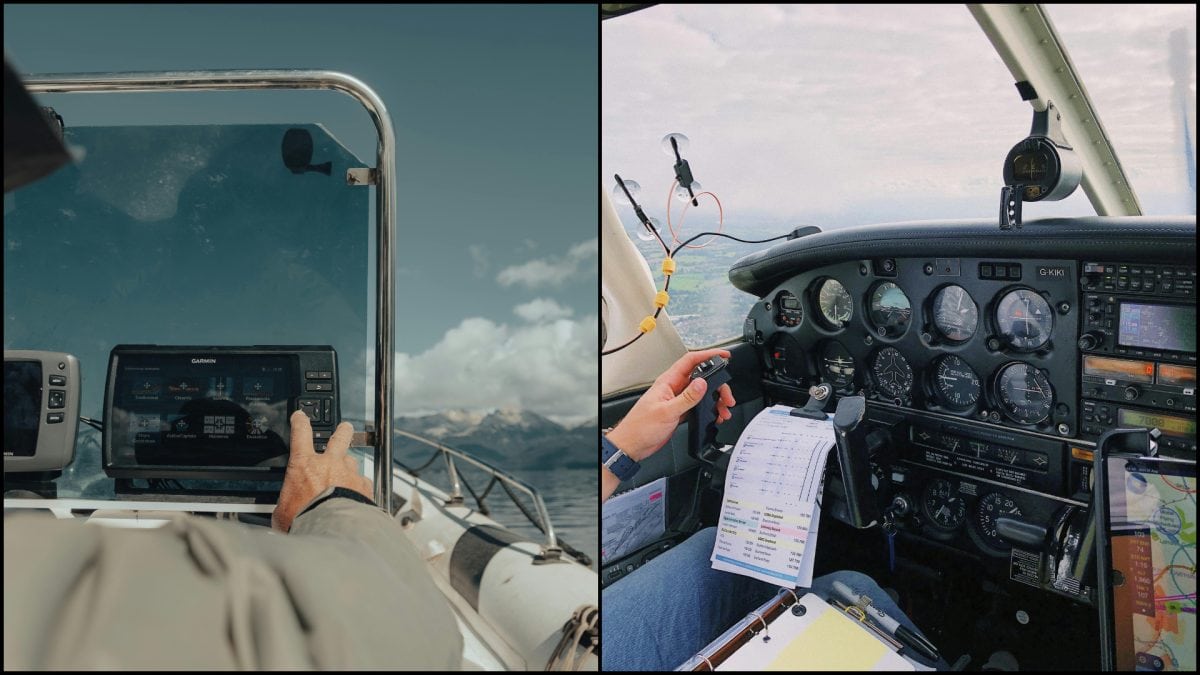 GPS, lietadlo, lod
