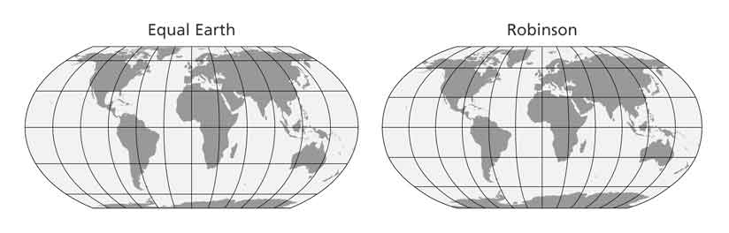 Equal Earth World Map, Mapy, 