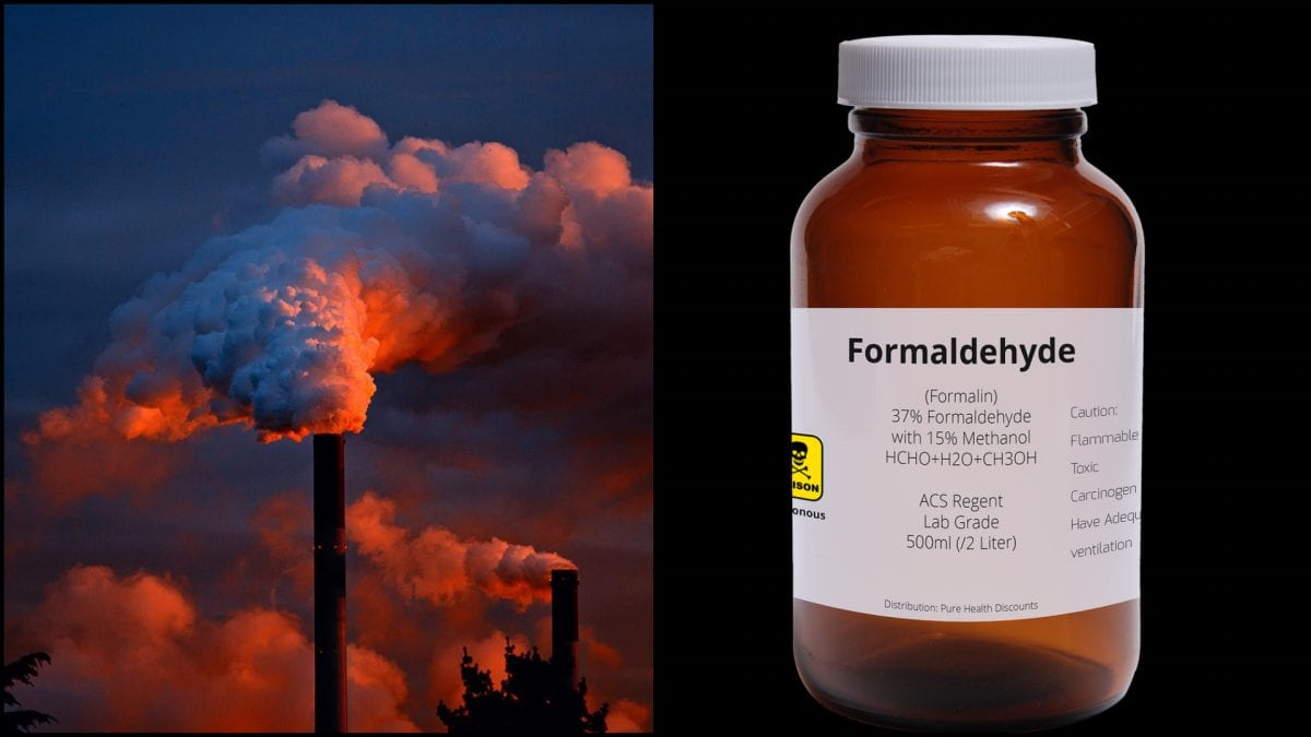 formaldehyd, komín, znečistenie