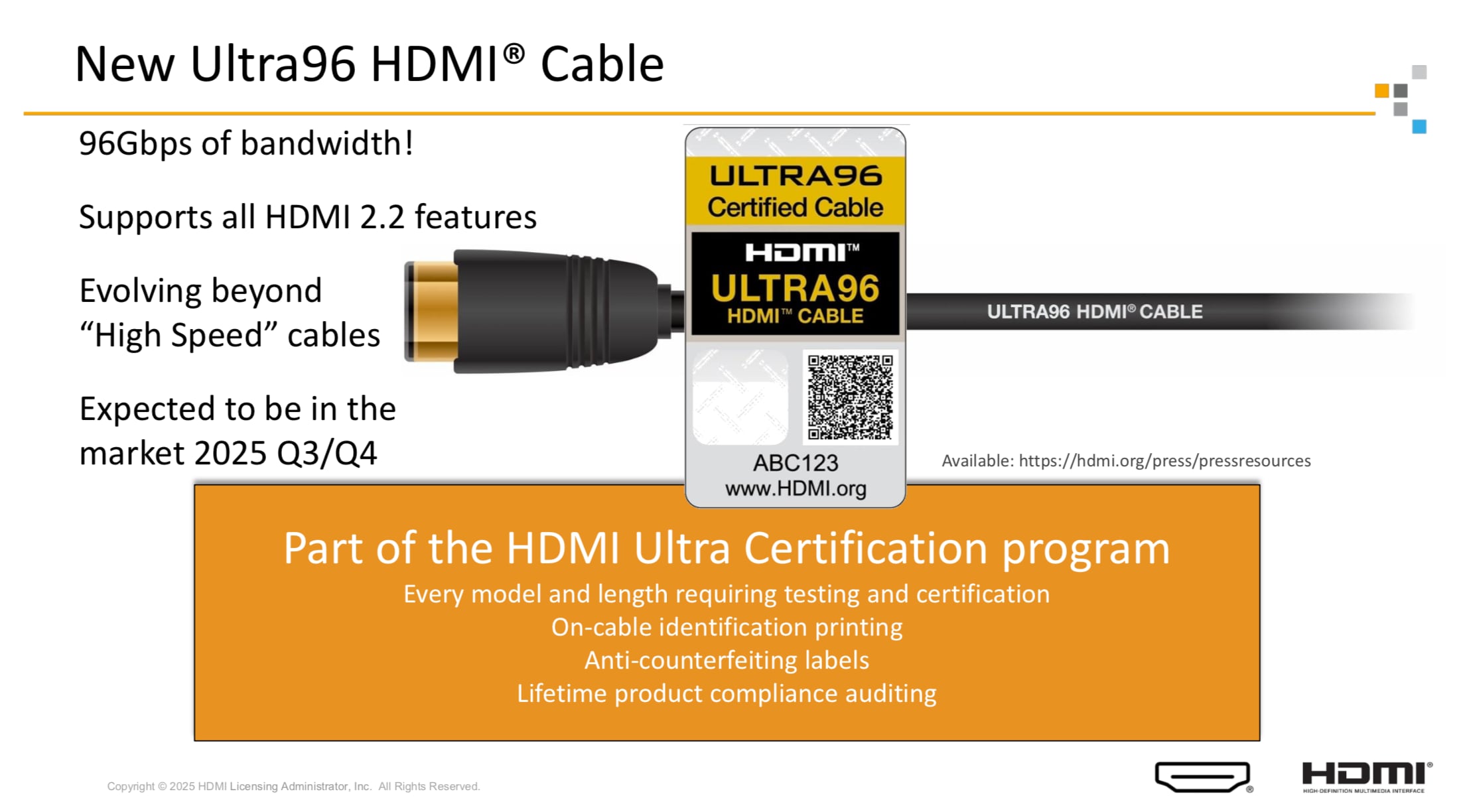 HDMI 2.2 kábel