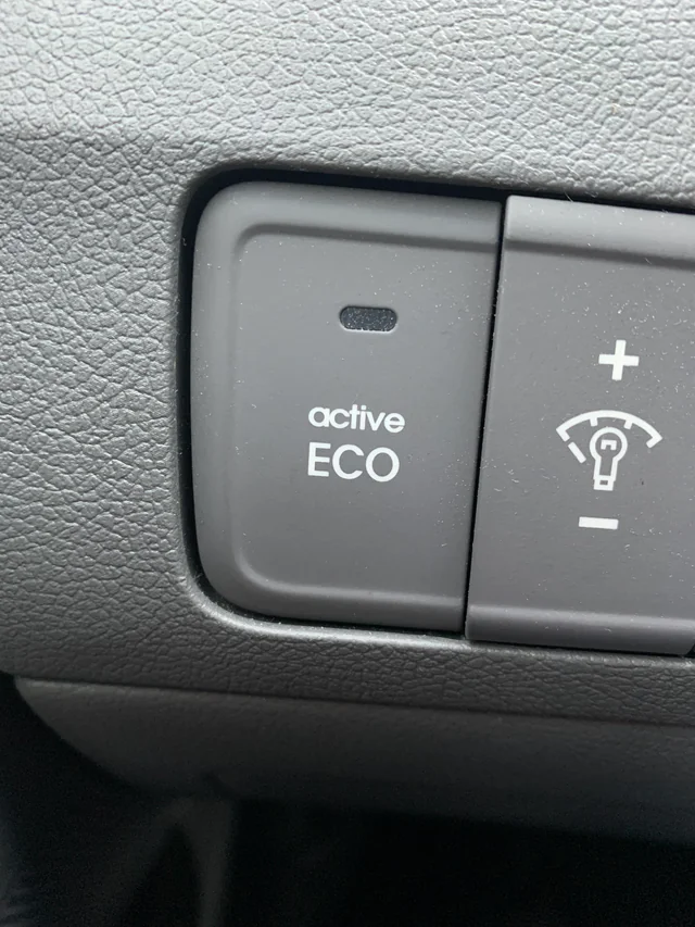 tlačidlo eco mód v elektromobile