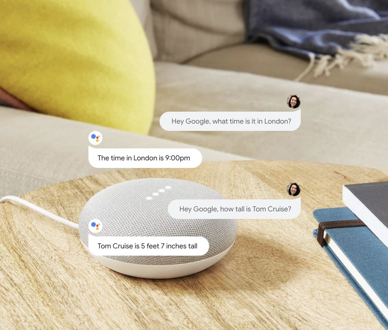 Google Nest Mini, hlasový asistent