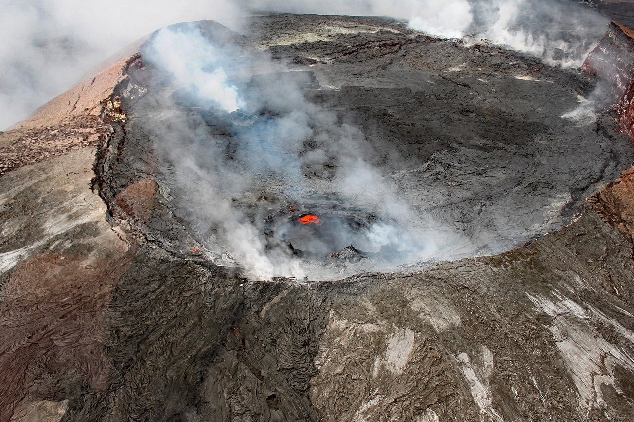 Aktívna Hawajská sopka Kilauea.