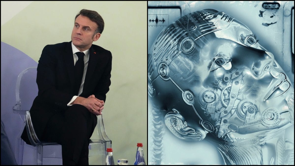 Macron na summite o umelej inteligence.