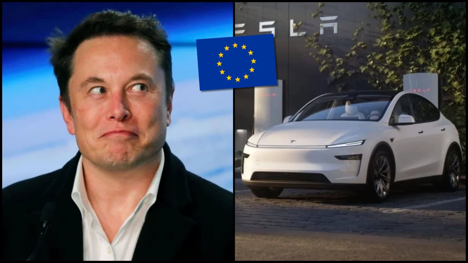 elon musk vlajka eú a tesla