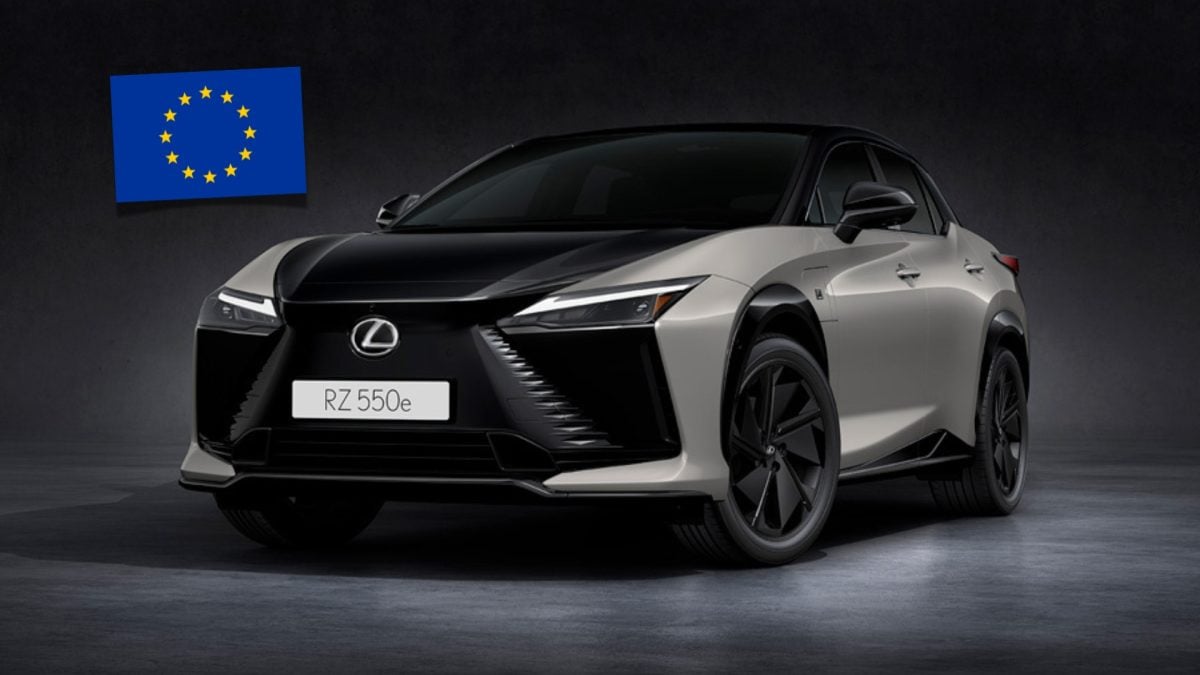 nový elektrický lexus a vlajka EU