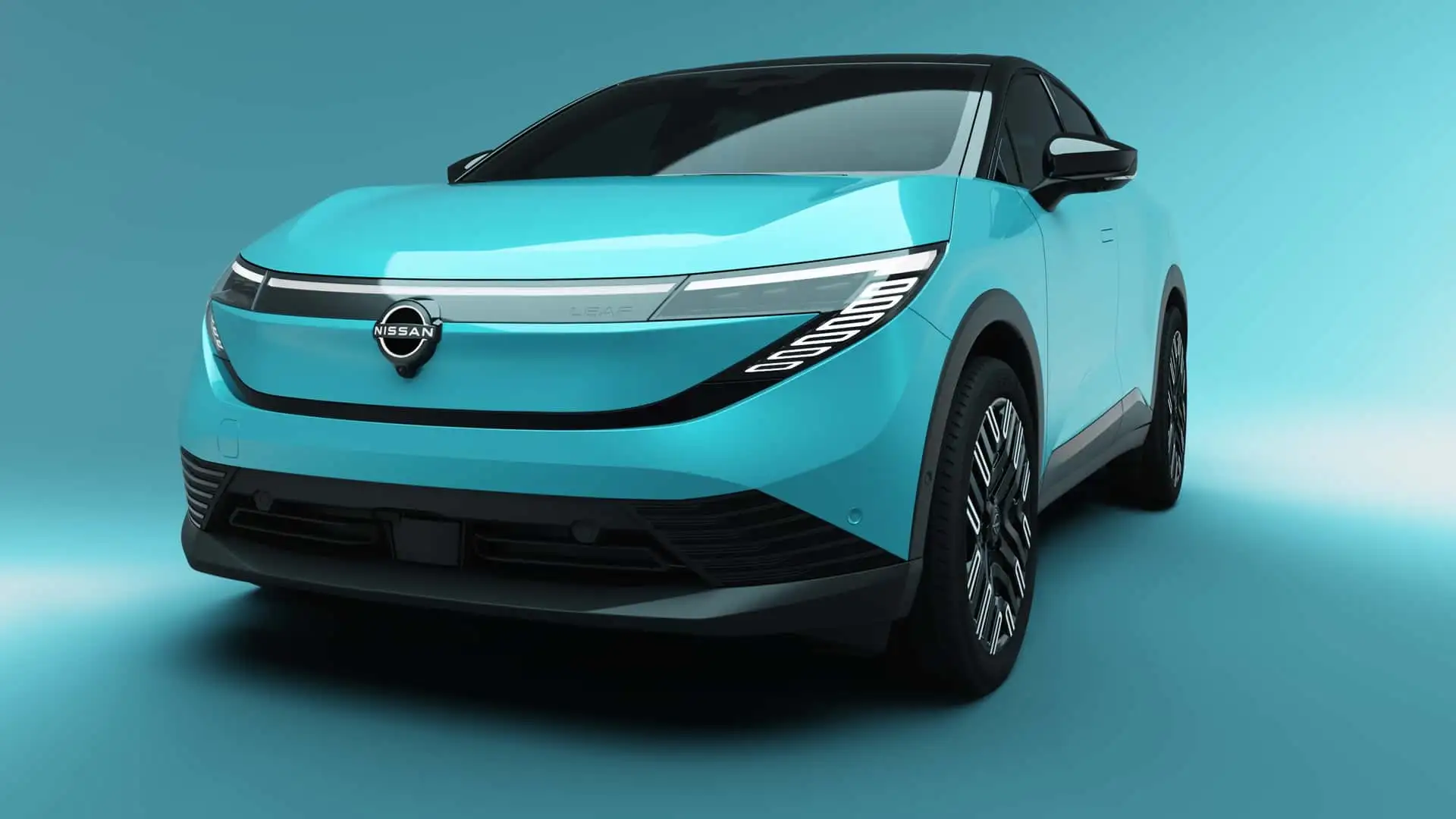 Nový automobil Nissan Leaf v modrej farbe