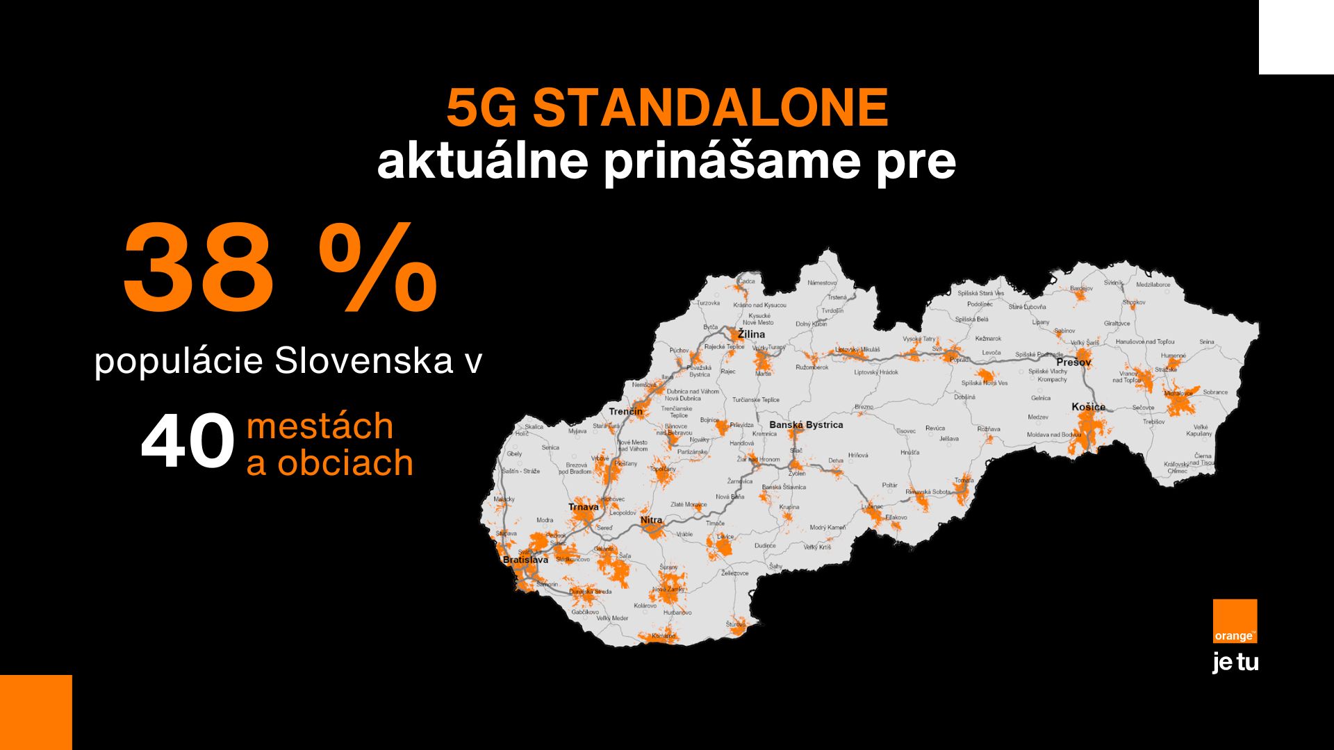 Orange Slovensko 5G pokrytie.