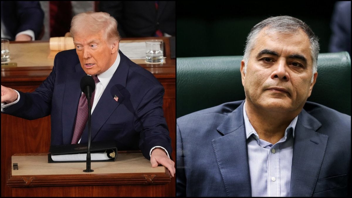Trump a minister ropného priemyslu v Iráne Mohsen Páknežád.