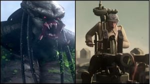 predátor a vojak.