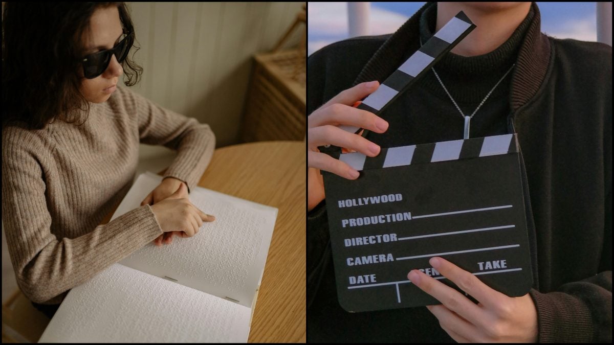 Nevidiaca žena a filmová klapka-