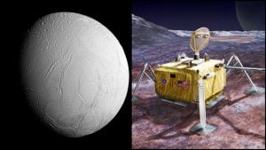 Mesiac Enceladus a Europa lander