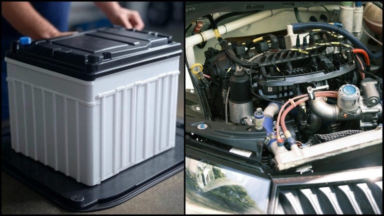 batéria a motor spaľováku