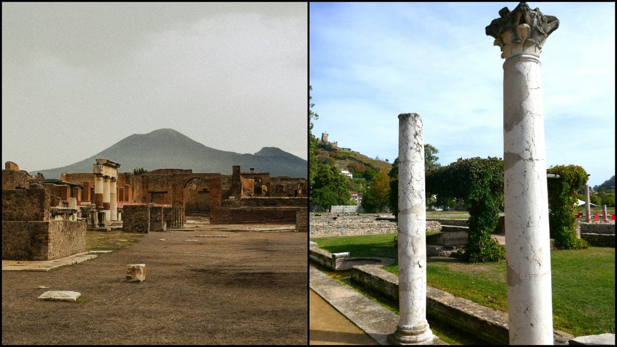 Pompeje a Vezuv.