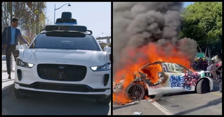 Waymo robotaxíky horia