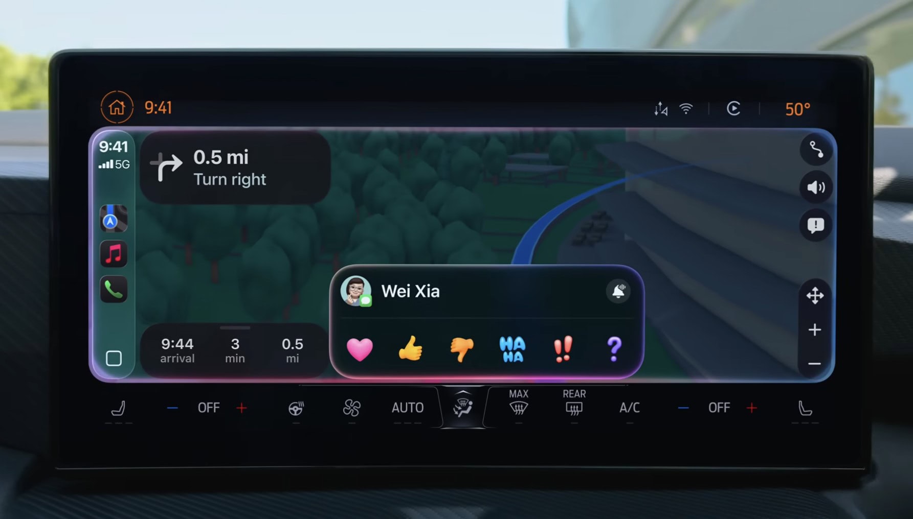 Správy v CarPlay