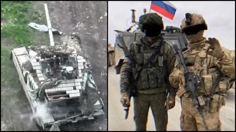 tank a ruský vojak