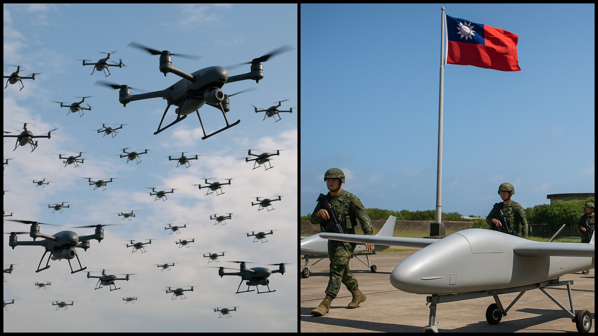 Taiwan armáda dronov proti Číne