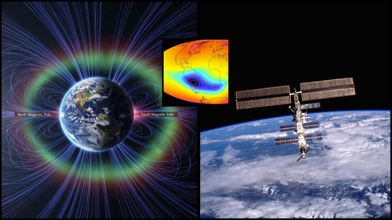 magnetické pole a anomália a satelit NASA