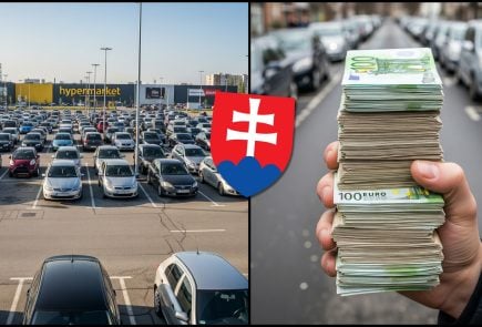 parkovanie a peniaze v ruke