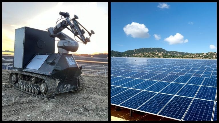 robot solarne panely