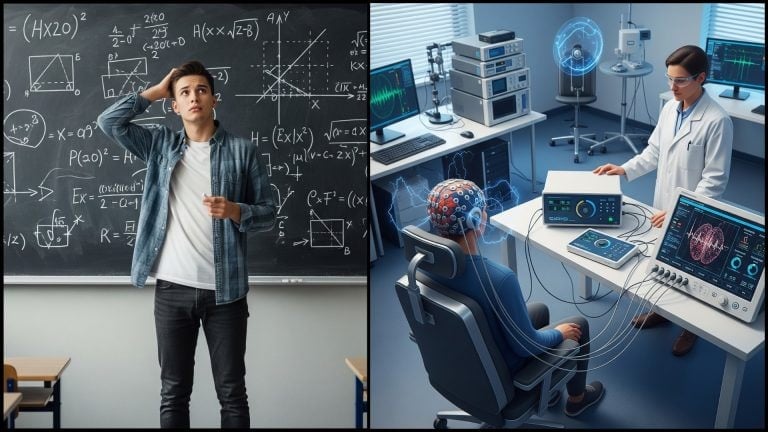 študent pri tabuli a stimulácia mozgu