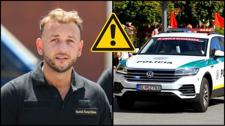 šutaj eštok a policajné auto
