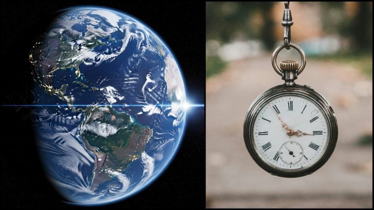 planéta zem rotácia a čas na hodinkách