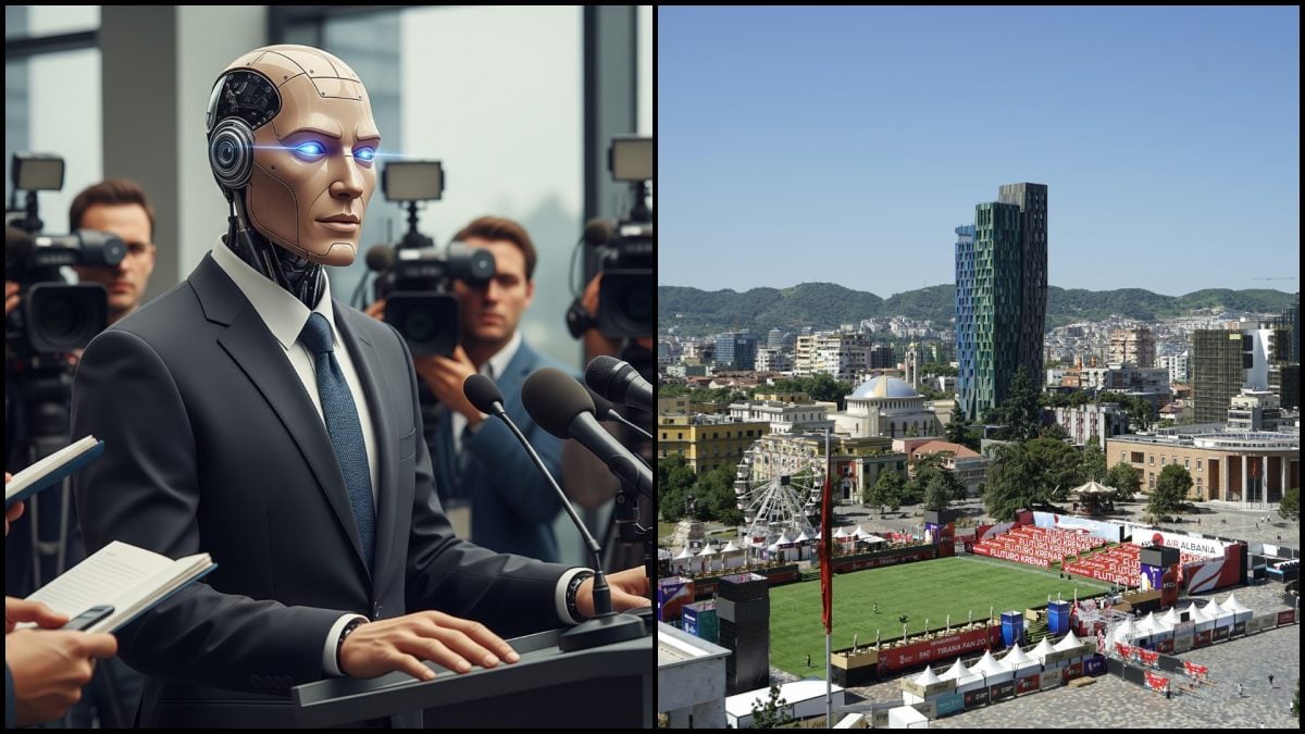 ai minister humanoid a Tirana