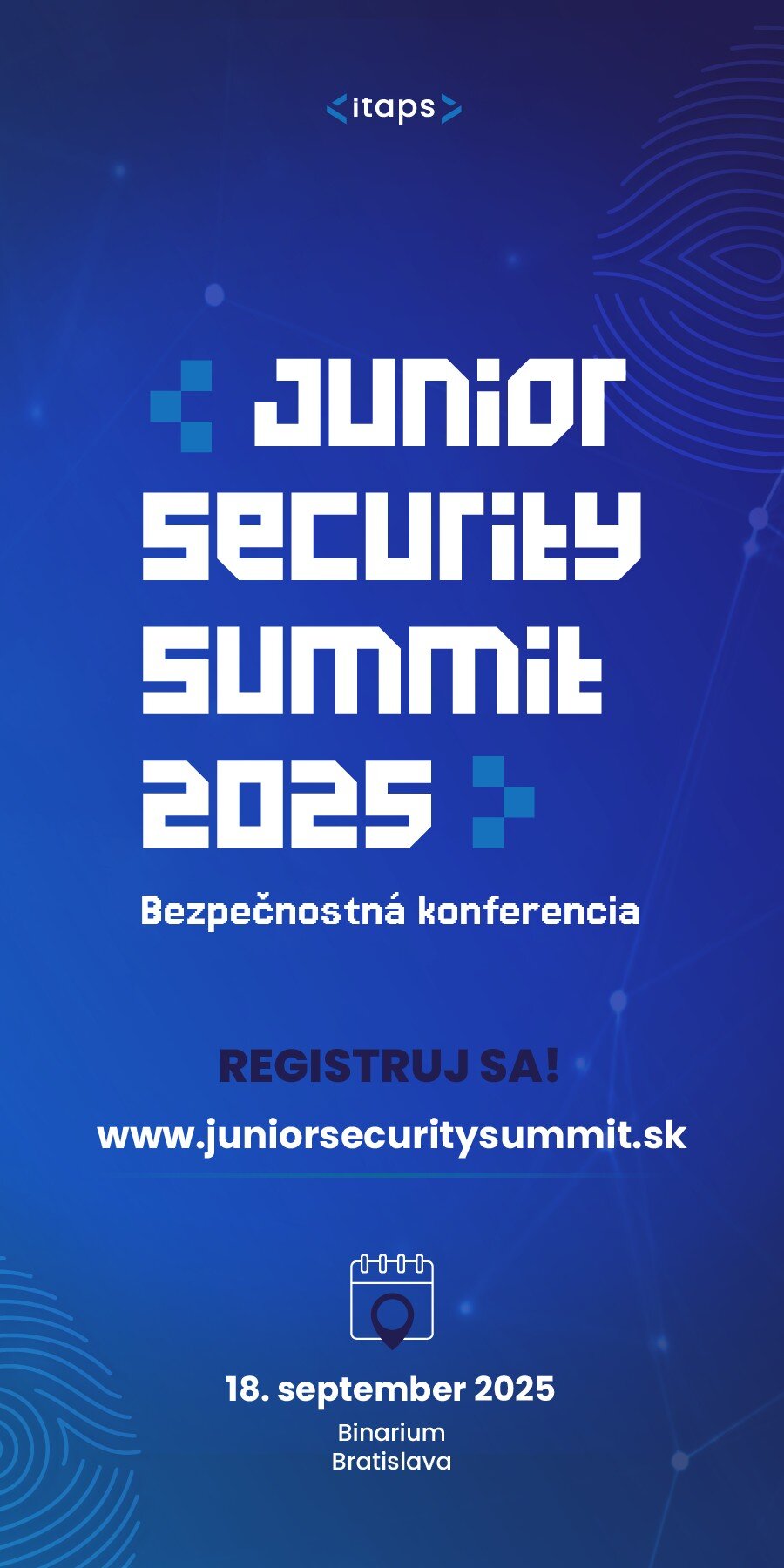 Banner podujatia Junior Security Summit, ktoré sa koná 18. septembra 2025.