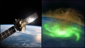 vesmírny hurikán a GPS satelit
