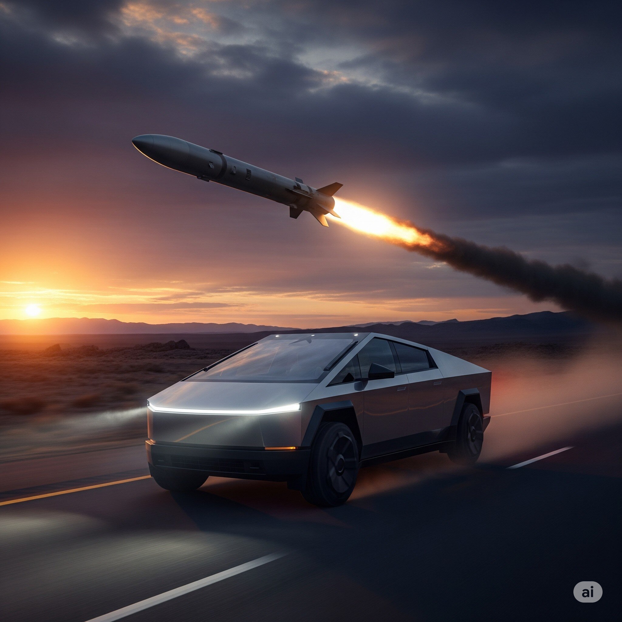 Tesla Cybertruck a balistická strela