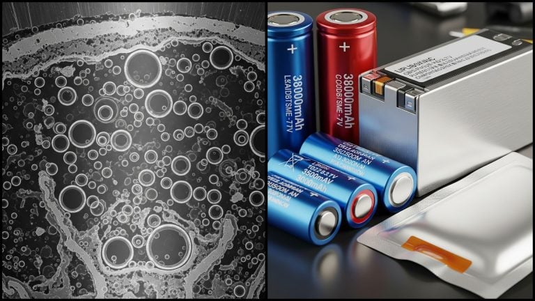 nanobublinky v materiáli a lítium-iónové batérie