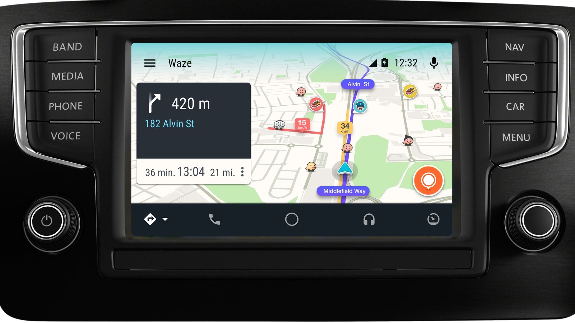 Waze v aute