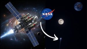 sonda s jadrovými zbraňami a letiaci asteroid