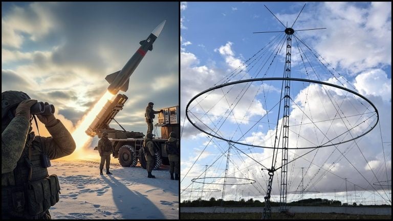 radar nostradamus a ruskí vojaci odpaľujú hypersonickú raketu, pravdepodobne na Európu, ako inak