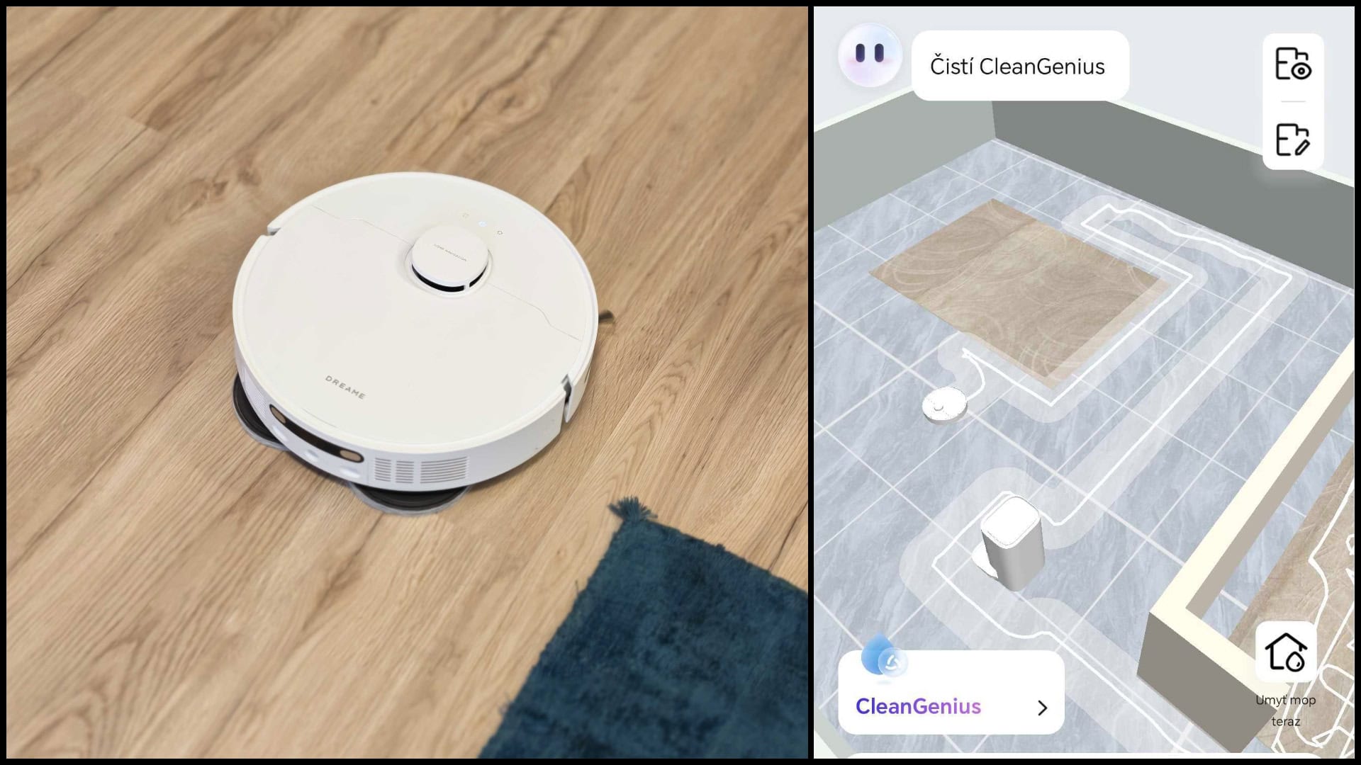 Dreame D20 Ultra recenzia - aplikácia funkcie