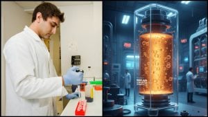 vedec v laboratóriu a nová batéria