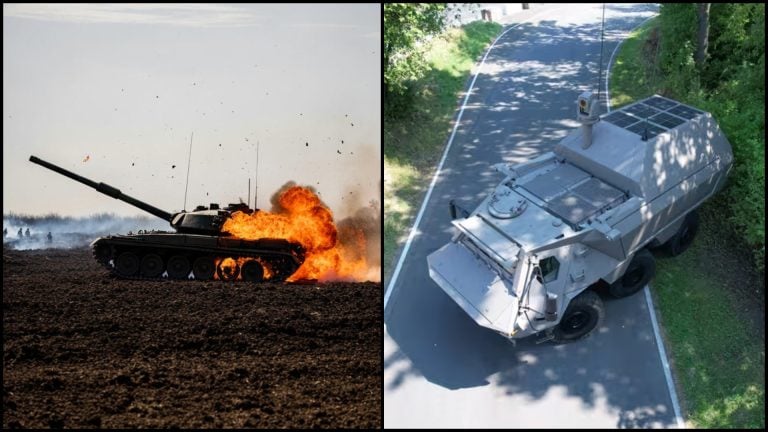 tankobijec a zničený tank