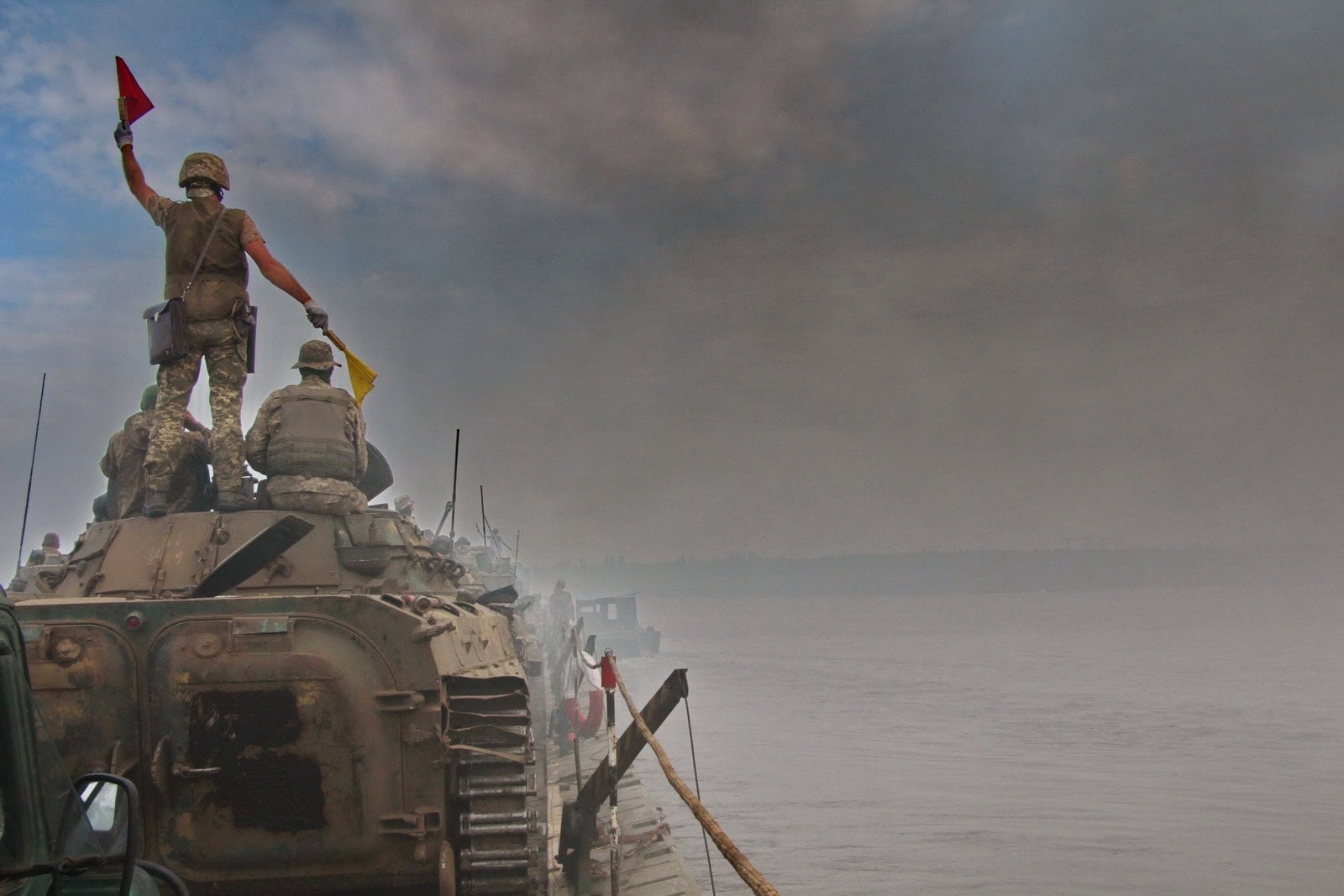 Ukrajinské BMP-1 počas cvičenia.