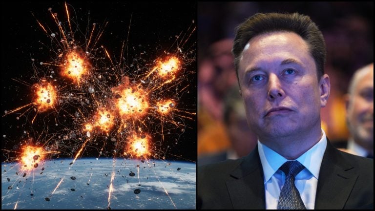 vybuchujúce satelity a elon musk