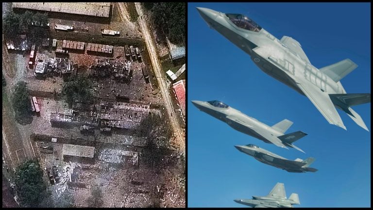 Satelitné snímky poškodenia budov vo Venezuele a stíhačky F-35.